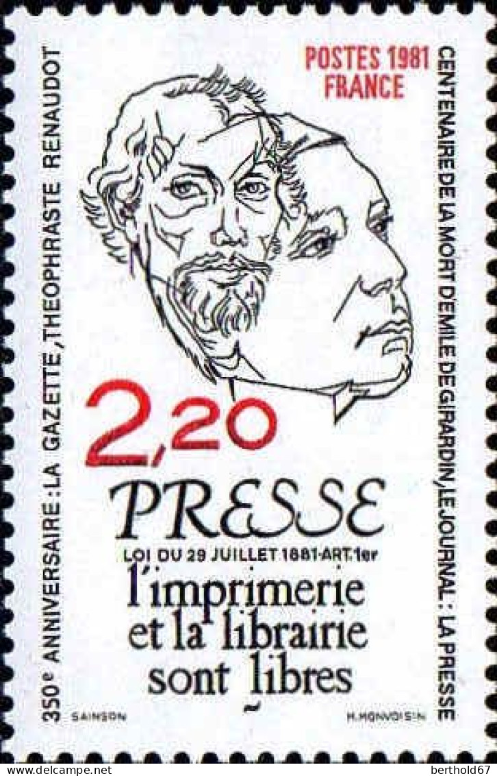 France Poste N** Yv:2143 Mi:2267 Girardin Renaudot - Nuevos