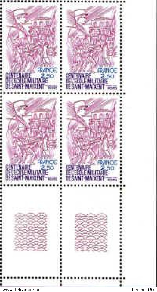 France Poste N** Yv:2140 Mi:2261 Centenaire De L'école Militaire De St-Maixent Coin D.feuille X4 - Unused Stamps