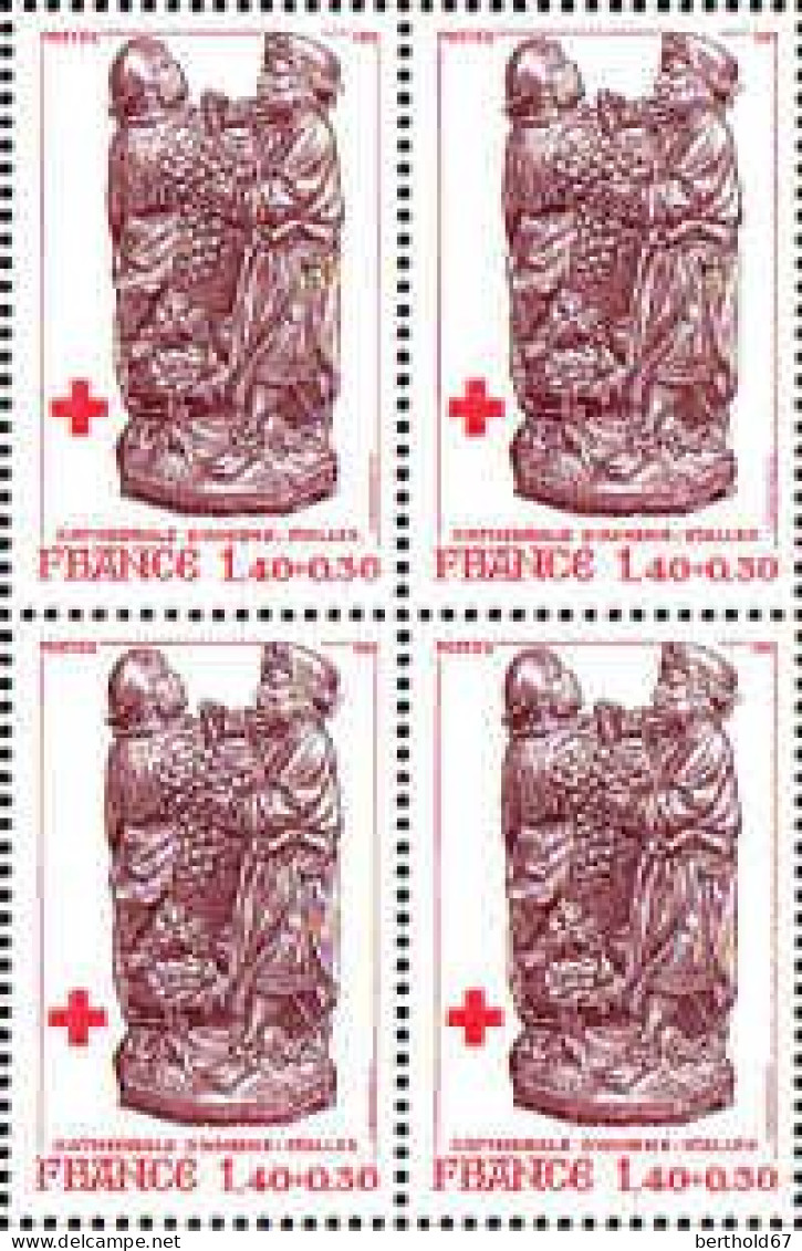 France Poste N** Yv:2117 Mi:2232A Cathédrale D'Amiens Stalles (Bloc De 4) - Unused Stamps