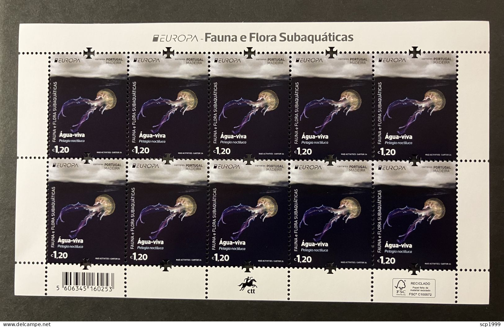 Portugal 2024 - Europa Underwater Life. Madeira Mini-sheet 10 Stamps MNH - Unused Stamps