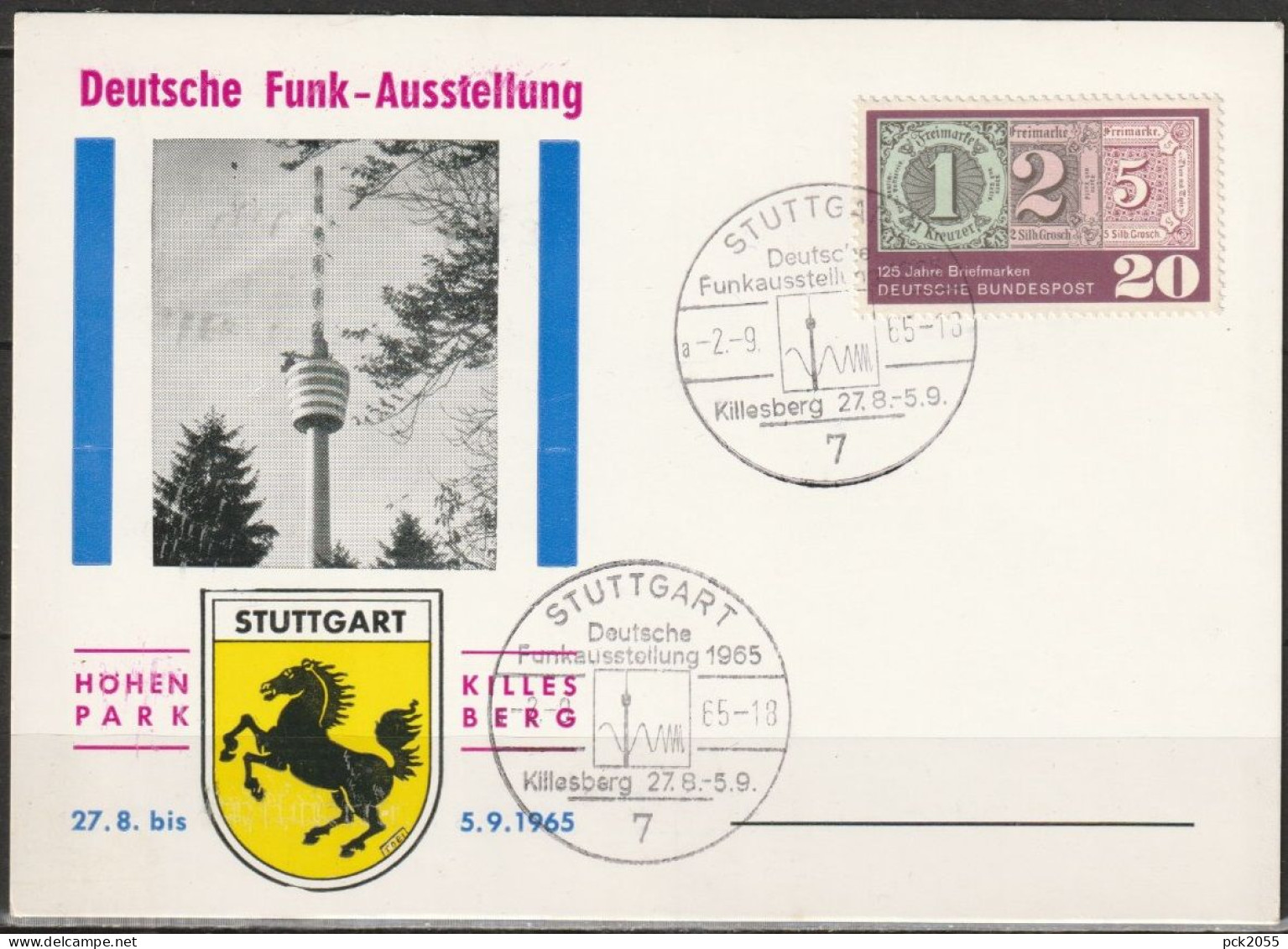 BRD 1965 Nr.482 Deutsche Funkausstellung Stuttgart SOST. Stuttgart  2.9.1965 ( D 4217) - Covers & Documents