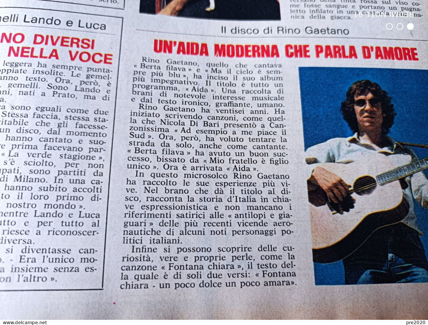 L’INTREPIDO 1977 GIGI RIVA CAGLIARI CALCIO FRANCO CITTI LUCIO BATTISTI RINO GAETANO - Other & Unclassified