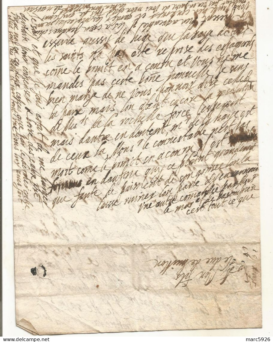 N°2044 ANCIENNE LETTRE DE ELISABETH DE NASSAU A SEDAN AU DUC DE BOUILLON DATE 1625