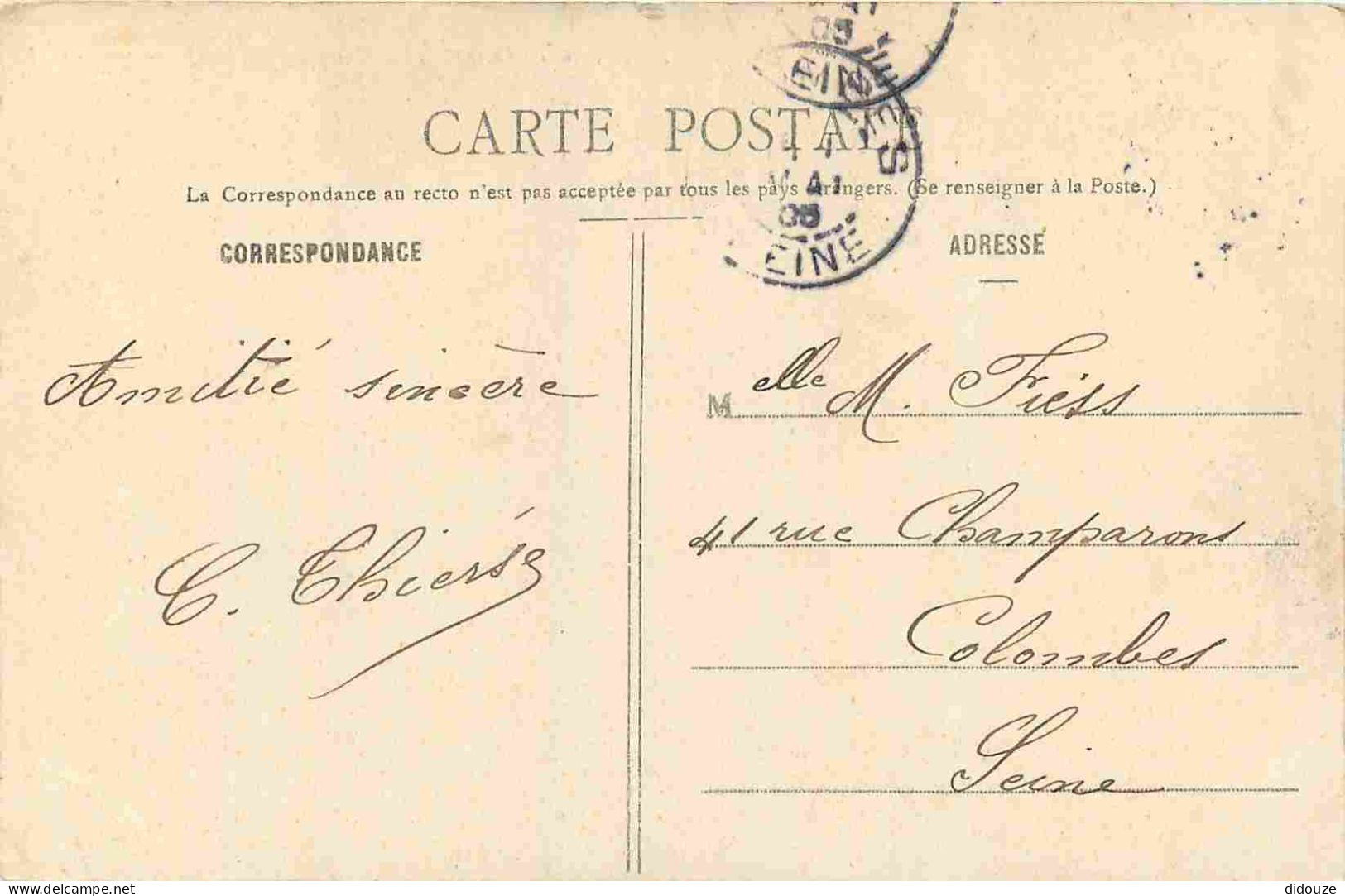 92 - Clichy - La Pointe De L'Ile Des Ravageurs - Animée - Colorisée - CPA - Oblitération Ronde De 1905 - Voir Scans Rect - Clichy