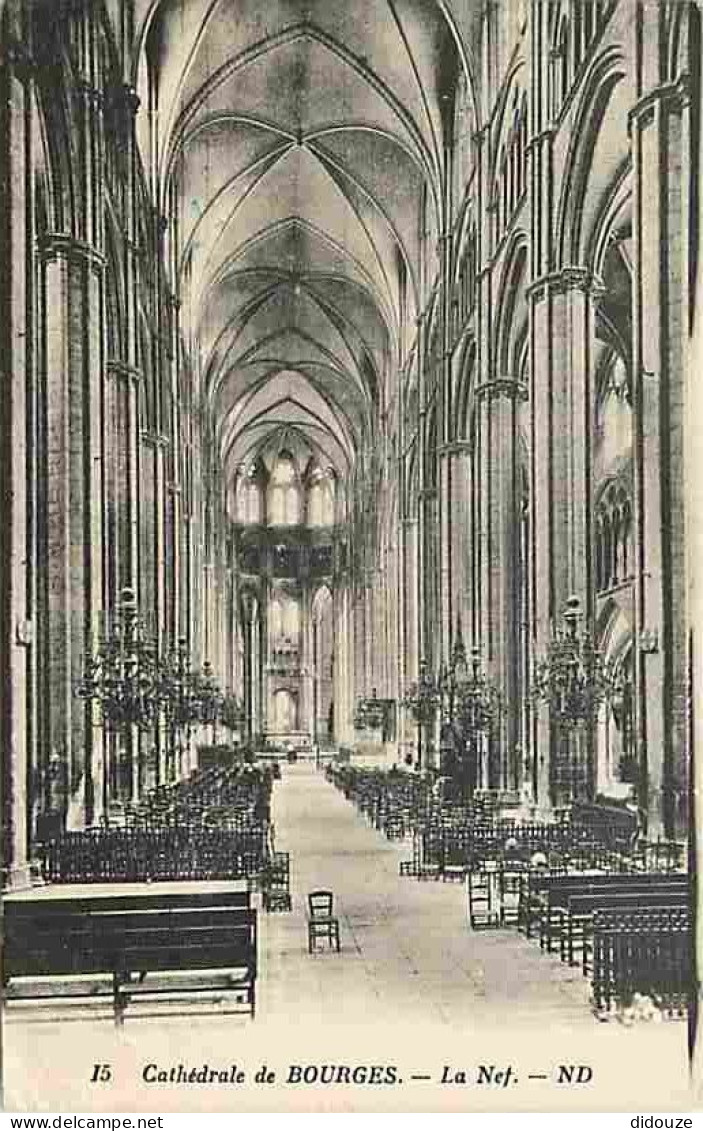 18 - Bourges - Intérieur De La Cathédrale - Oblitération Ronde De 1932 - CPA - Voir Scans Recto-Verso - Bourges