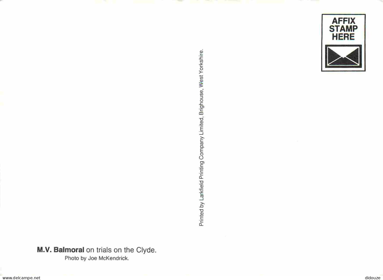 Bateaux - Bateaux Promenade - M.V. Balmoral On Trials On The Clyde - CPM - Carte Neuve - Voir Scans Recto-Verso - Other & Unclassified