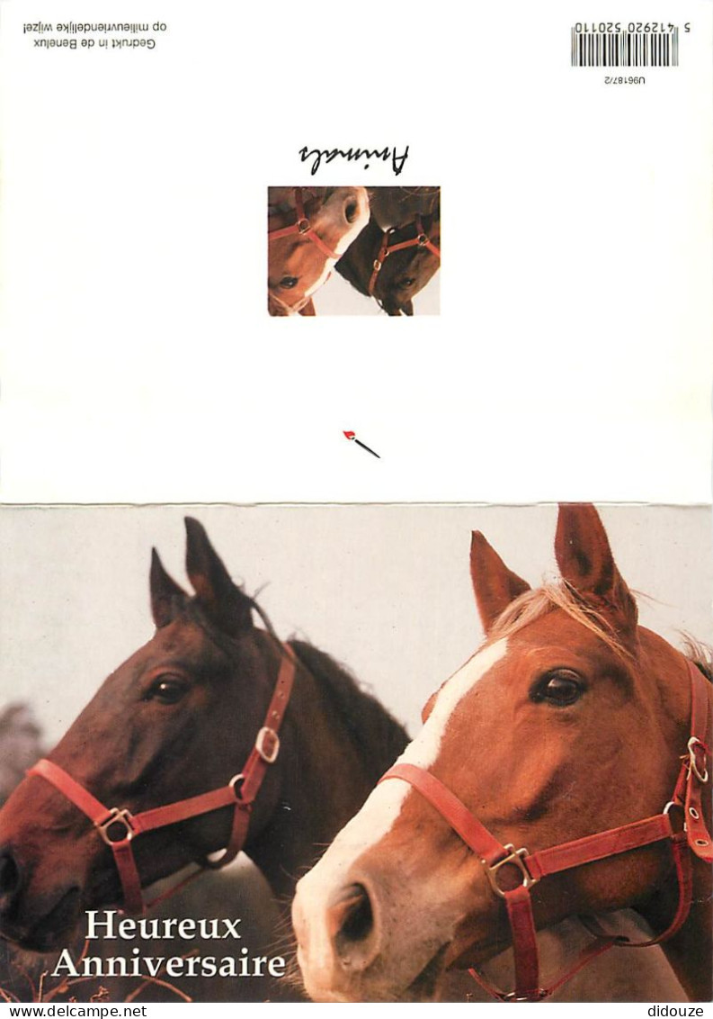 Format Spécial - 165 X 115 Mms - Animaux - Chevaux - Portrait - Tete De Cheval - Carte Neuve - Frais Spécifique En Raiso - Horses