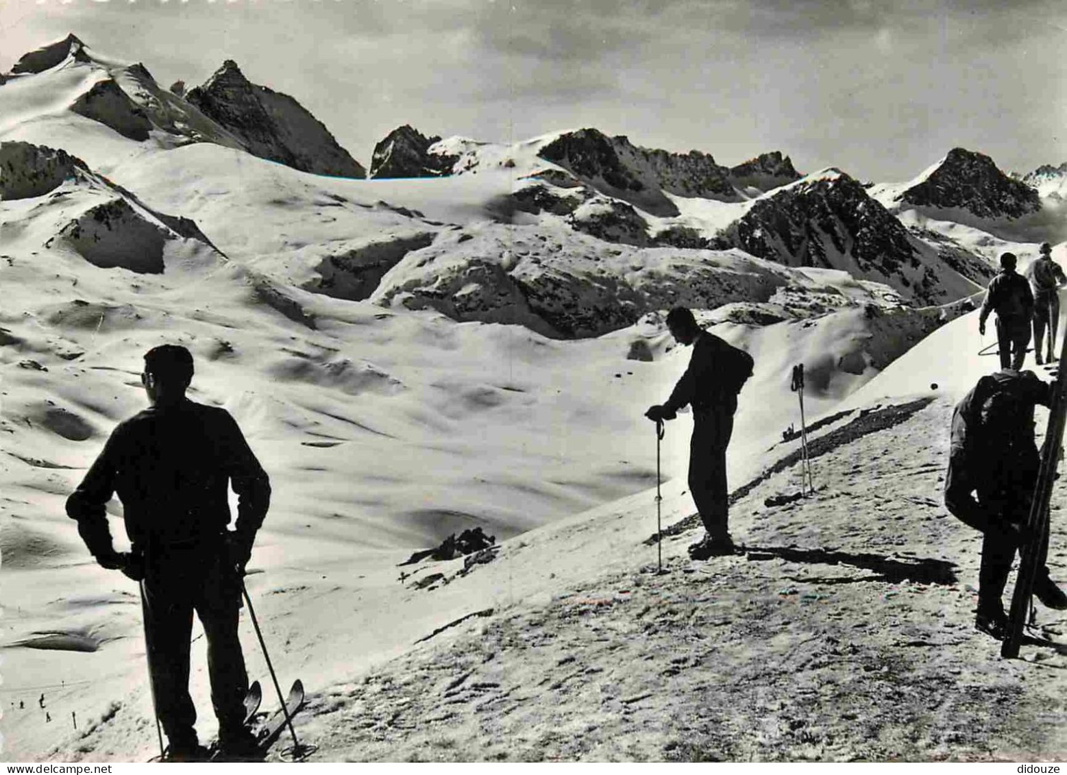 73 - Val D'Isère - La Grande Motte Et La Grande Casse Vues Du Sommet De Bellevarde - Animée - Skieurs - Carte Dentelée - - Val D'Isere