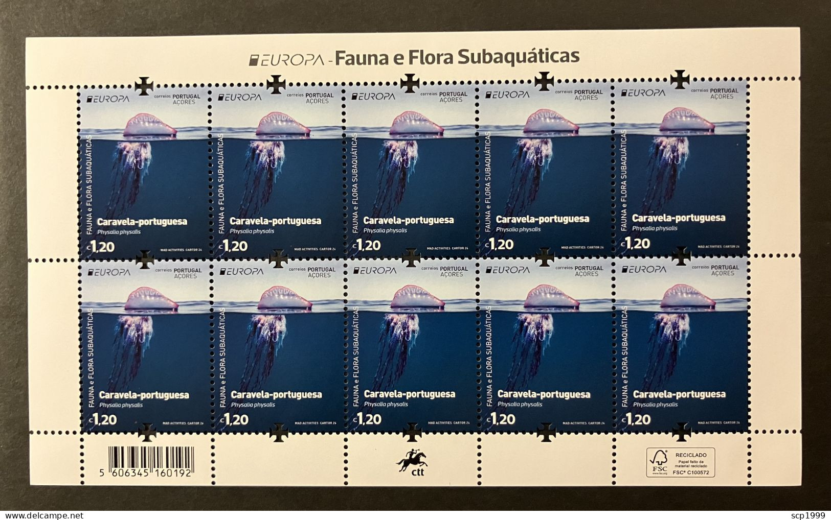 Portugal 2024 - Europa Underwater Life. Azores Mini-sheet 10 Stamps MNH - Unused Stamps