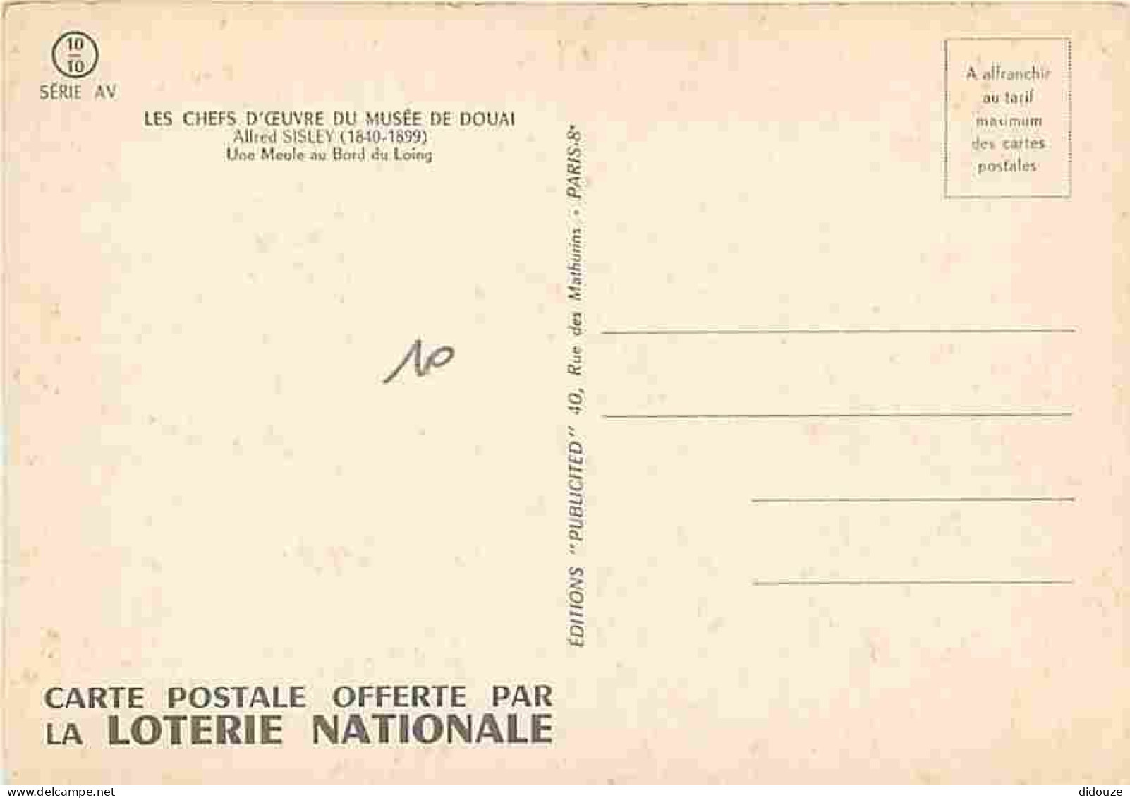 Art - Peinture - Alfred Sisley - Une Meule Au Bord Du Loing - Carte De La Loterie Nationale - CPM - Voir Scans Recto-Ver - Paintings
