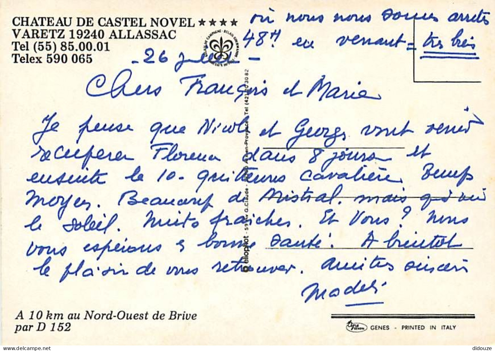 19 - Varetz - Château De Castel Novel - CPM - Voir Scans Recto-Verso - Autres & Non Classés