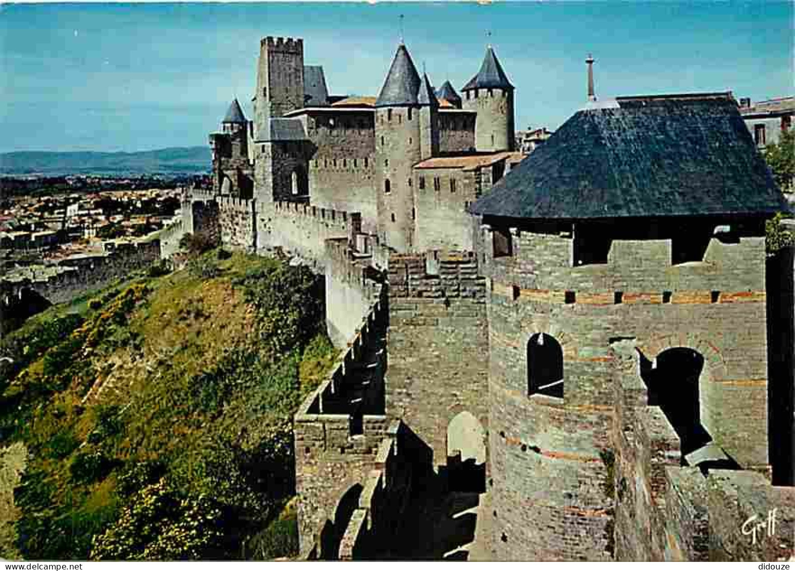 11 - Carcassonne - La Cité Médiévale - Tour Wisigothe, Tour De La Justic Et Le Château - Flamme Postale De Carcassonne - - Carcassonne
