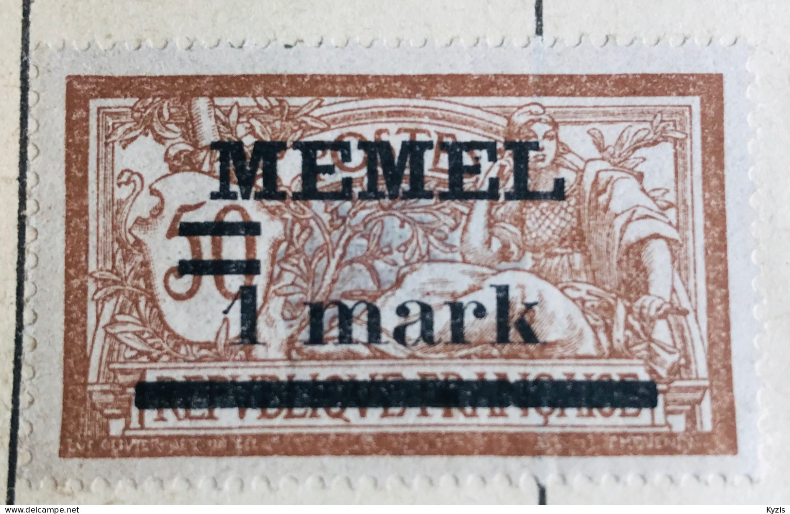 MEMEL - Numéro Michel 26 Y, Type Merson, Avec Surcharge  1920, DÉFAUT POINT SUR LA SURCHARGE - Ungebraucht