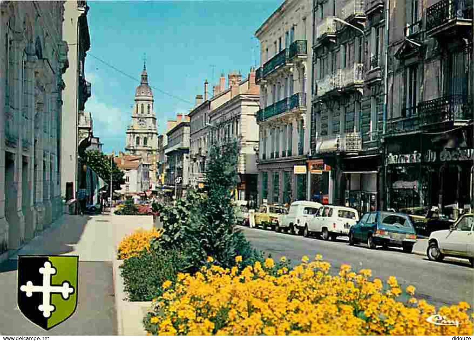 01 - Bourg En Bresse - Avenue Alsace-Lorraine - Automobiles - Fleurs - Blasons - Carte Neuve - CPM - Voir Scans Recto-Ve - Autres & Non Classés