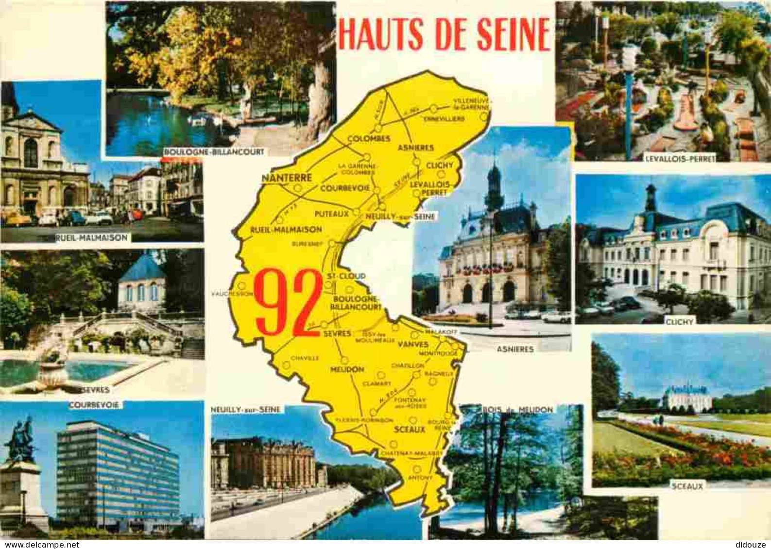 92 - Hauts De Seine - Multivues - Carte Géographique - CPM - Voir Scans Recto-Verso - Autres & Non Classés