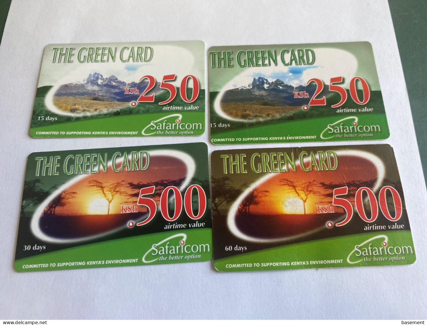 - 5 - Kenya The Green Card 4 Different Phonecards - Kenya