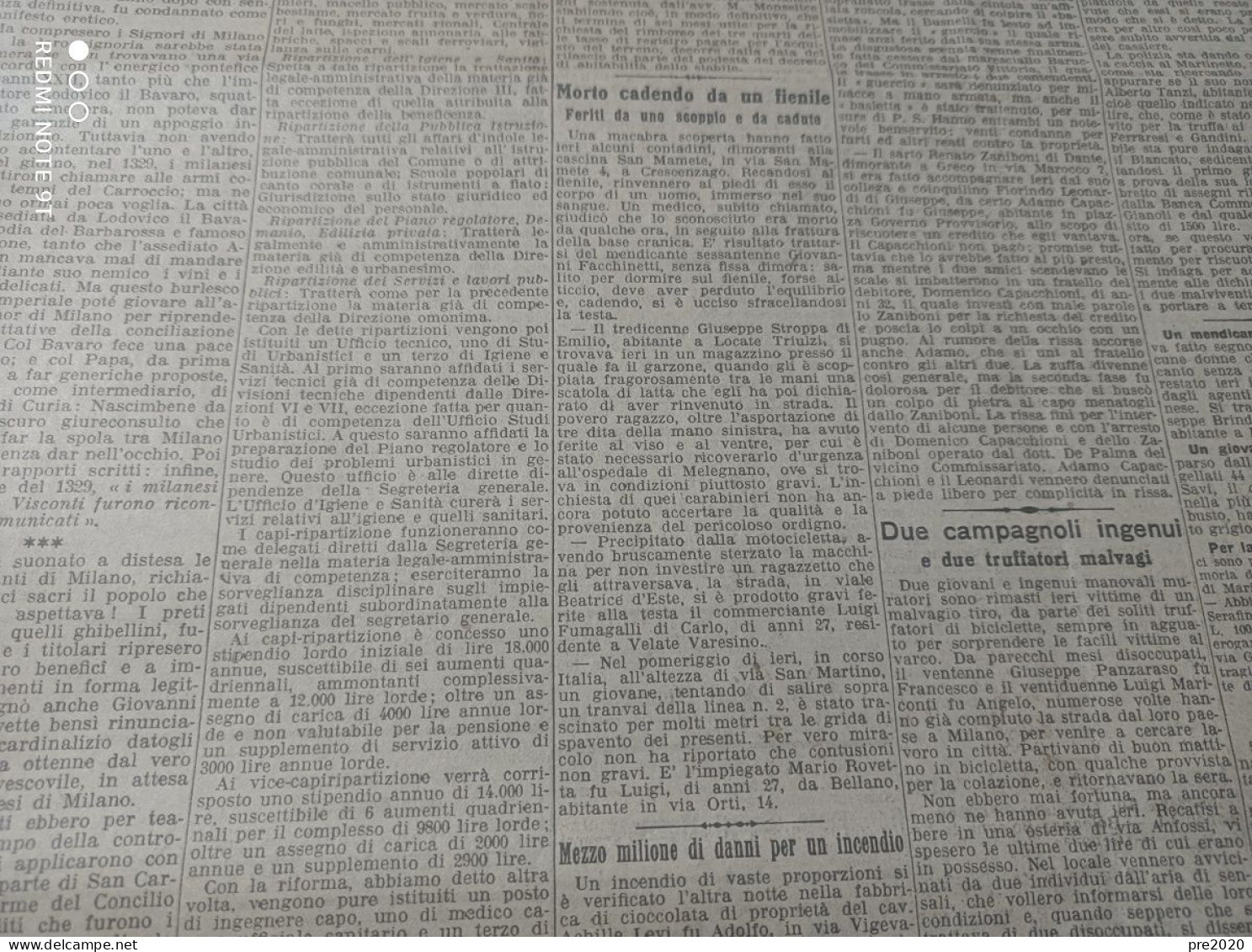 CORRIERE DELLA SERA 28/5/1929 CASCELLA SCULTORE CRESCENZAGO AOSTA SAN QUIRICO DI VERNIO - Sonstige & Ohne Zuordnung