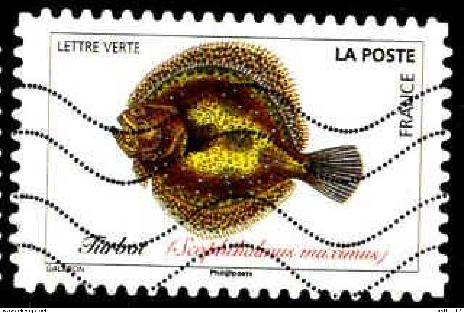 France Poste AA Obl Yv:1688 Mi:7267 Turbot Scophthalmus Maximus (Lign.Ondulées) - Gebraucht