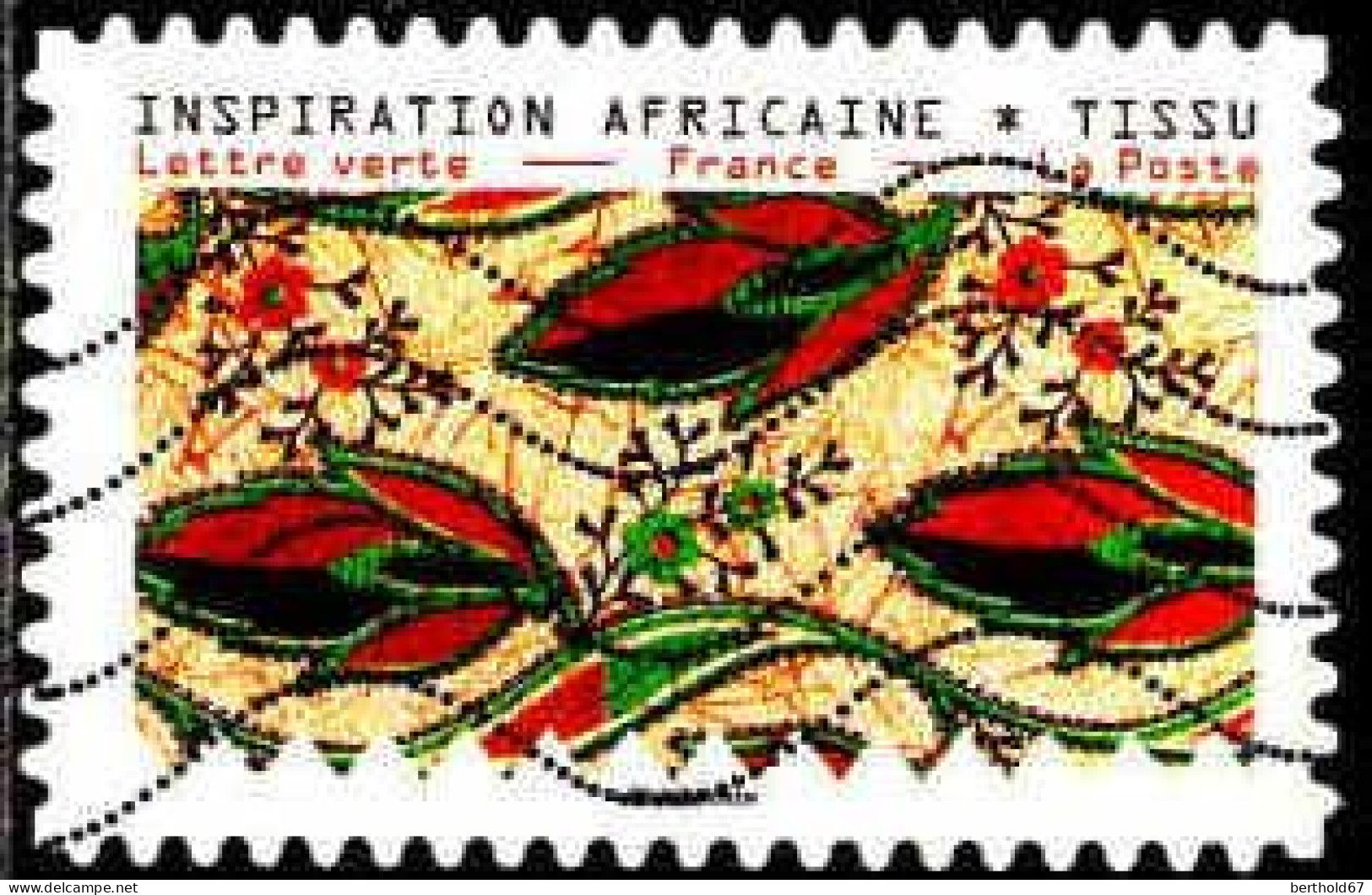 France Poste AA Obl Yv:1662 Mi:7235 Inspiration Africaine Tissu (Lign.Ondulées) - Oblitérés