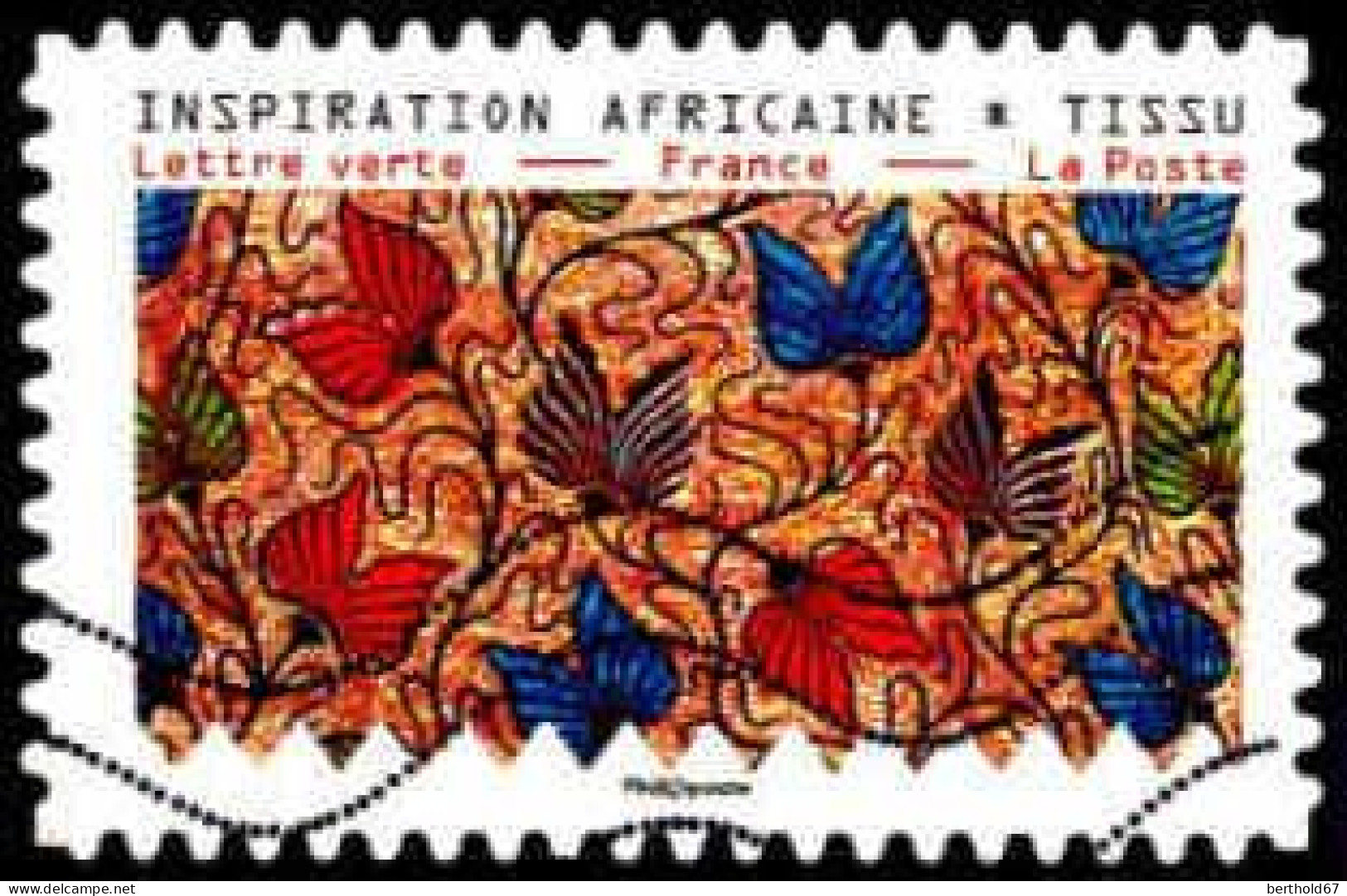 France Poste AA Obl Yv:1658 Mi:7227 Inspiration Africaine Tissu (Lign.Ondulées) - Oblitérés