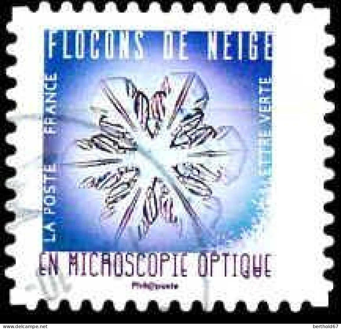 France Poste AA Obl Yv:1635 Mi:7179 Flocons De Neige En Microscopie Optique (Beau Cachet Rond) - Oblitérés