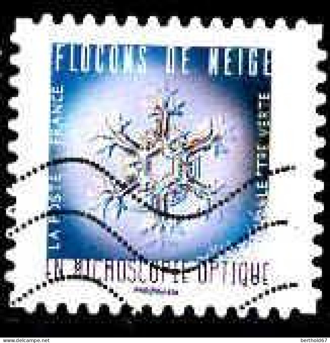 France Poste AA Obl Yv:1638 Mi:7182 Flocons De Neige En Microscopie Optique (Lign.Ondulées) - Used Stamps
