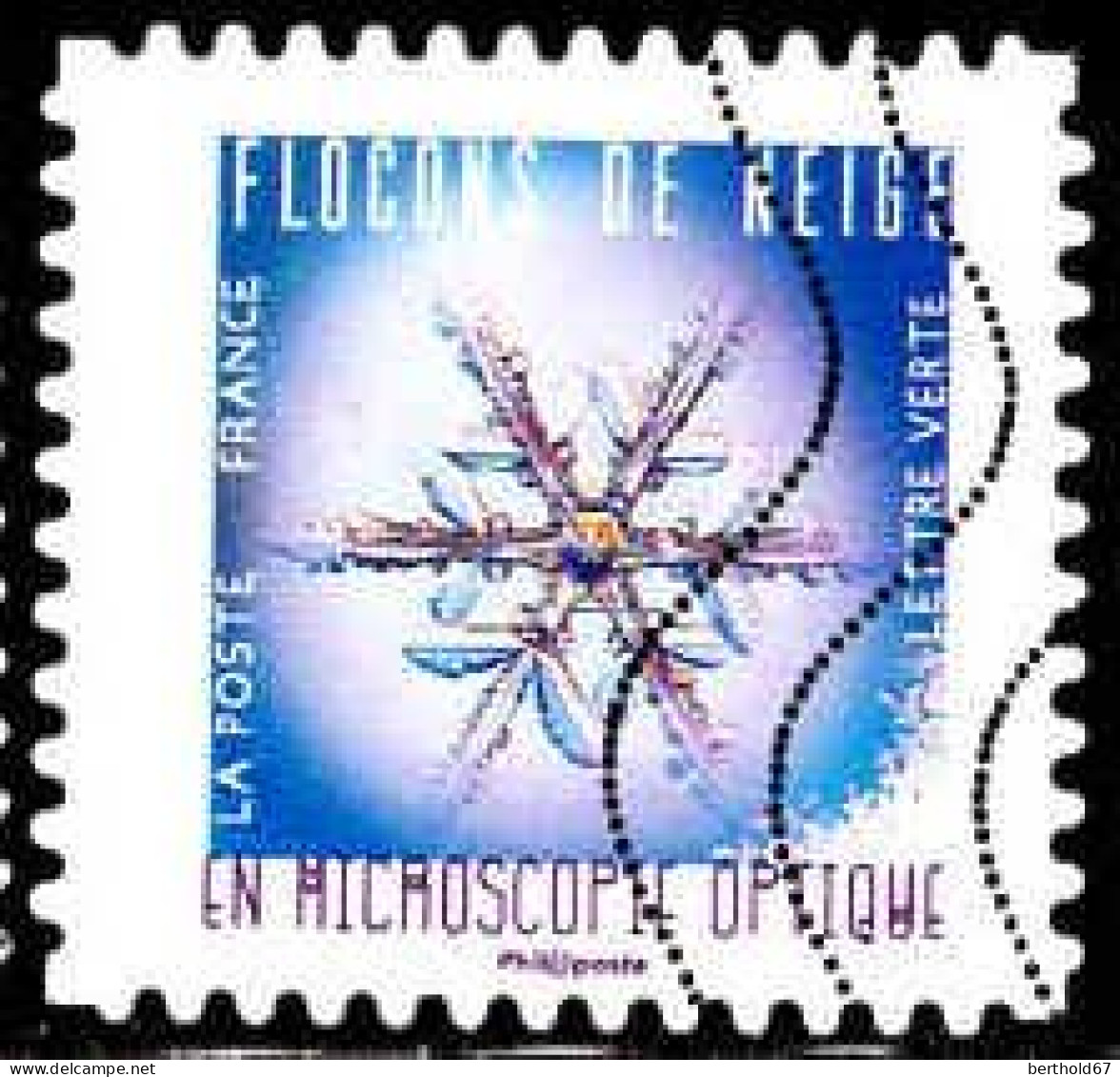 France Poste AA Obl Yv:1639 Mi:7183 Flocons De Neige En Microscopie Optique (Lign.Ondulées) - Used Stamps