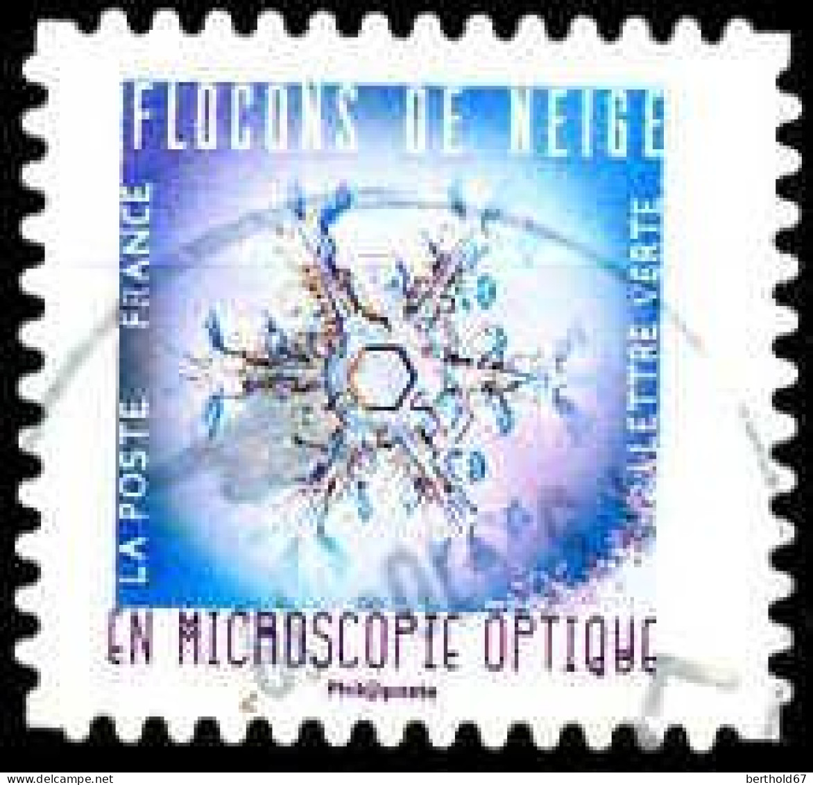 France Poste AA Obl Yv:1633 Mi:7177 Flocons De Neige En Microscopie Optique (Beau Cachet Rond) - Oblitérés