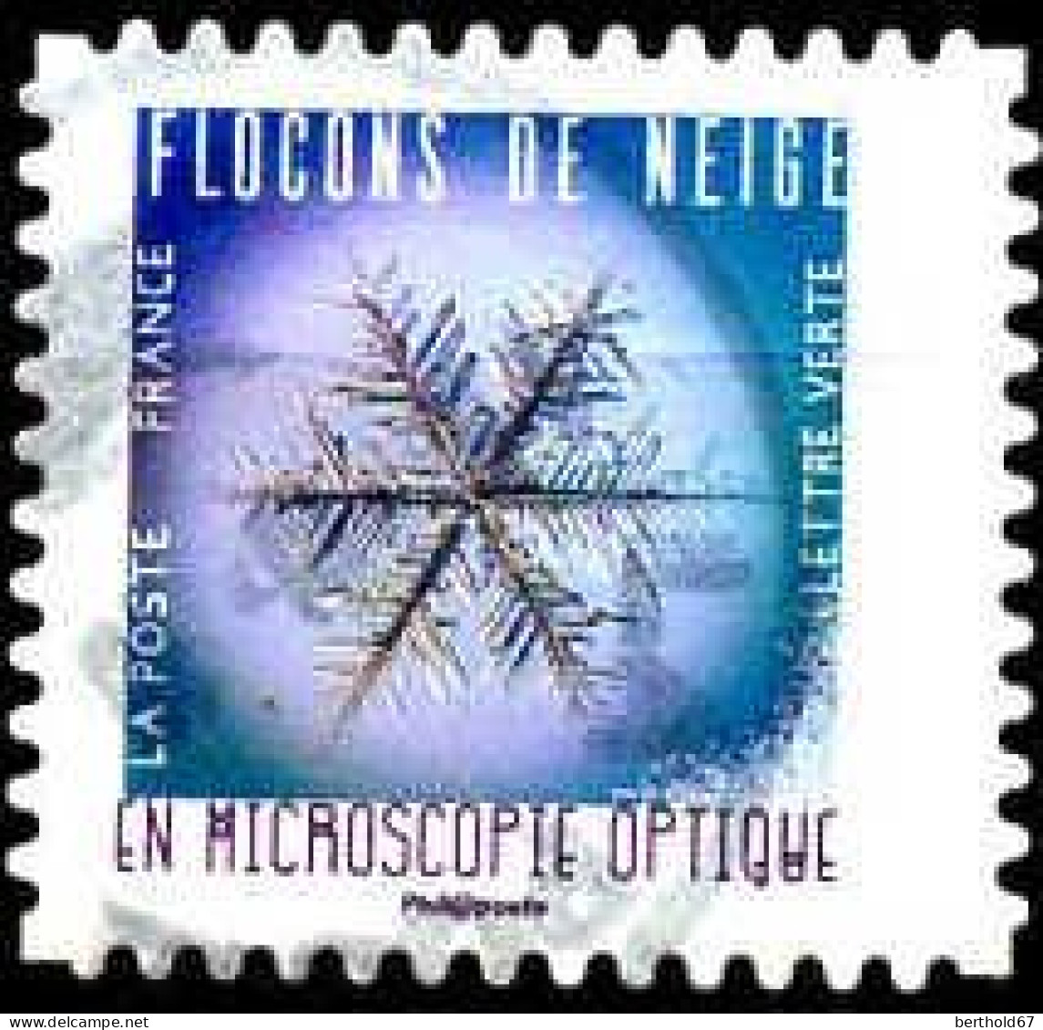 France Poste AA Obl Yv:1629 Mi:7173 Flocons De Neige En Microscopie Optique (cachet Rond) - Oblitérés