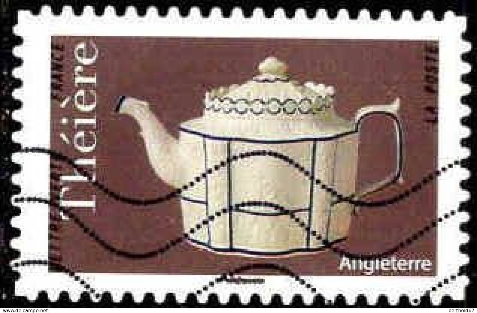 France Poste AA Obl Yv:1619 Mi:7102 Théière Angleterre (Lign.Ondulées) - Oblitérés
