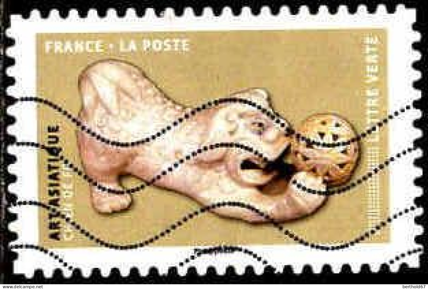 France Poste AA Obl Yv:1527 Mi:6955 Art Asiatique Chien De Fo (Lign.Ondulées) - Used Stamps