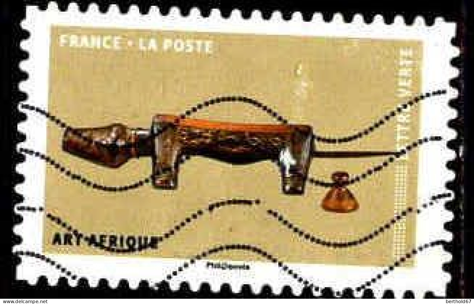 France Poste AA Obl Yv:1516 Mi:6944 Art Afrique Chien (Lign.Ondulées) - Oblitérés