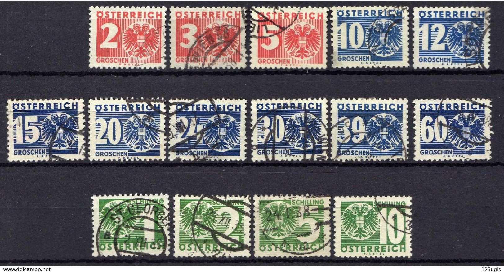 Österreich 1935 Portomarken Mi 160-174, Gestempelt [170524XIV] - Used Stamps