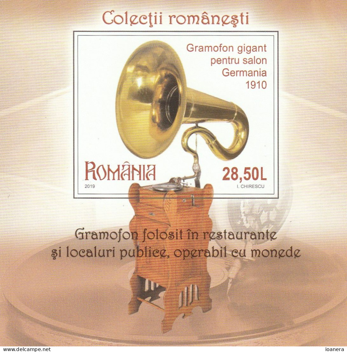 Romania 2019 - Romanian Collections , Giant Gramophone , Bloc , MNH - Neufs