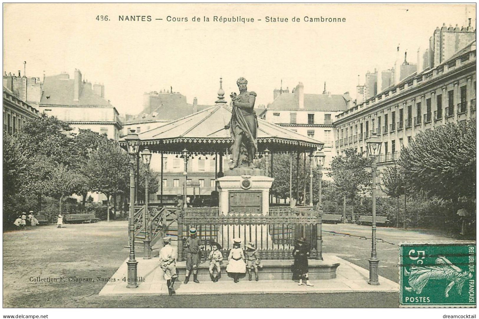 44 NANTES. Statue Cambronne Cours De La République 1912 - Nantes
