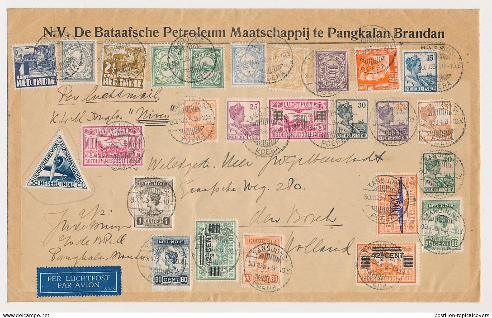 VH B 99 Tandjong Poera Nederlands Indie - S Hertogenbosch 1934 - KLM Airmail - Uiver - Niederländisch-Indien