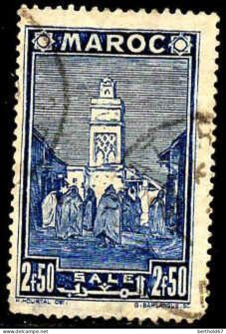Maroc (Prot.Fr) Poste Obl Yv:192 Mi:168 Salé Mosquée (Dents Courtes) - Used Stamps