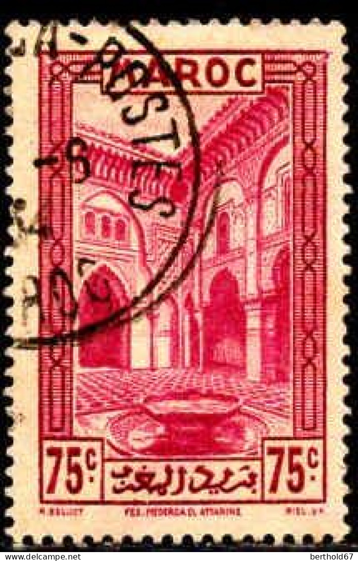 Maroc (Prot.Fr) Poste Obl Yv:141 Mi:106 Fez Medersa El Attarine (TB Cachet Rond) - Gebruikt