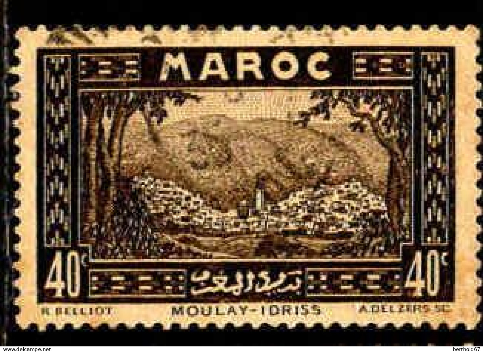 Maroc (Prot.Fr) Poste Obl Yv:137 Mi:102 Moulay-Idriss (cachet Rond) - Used Stamps