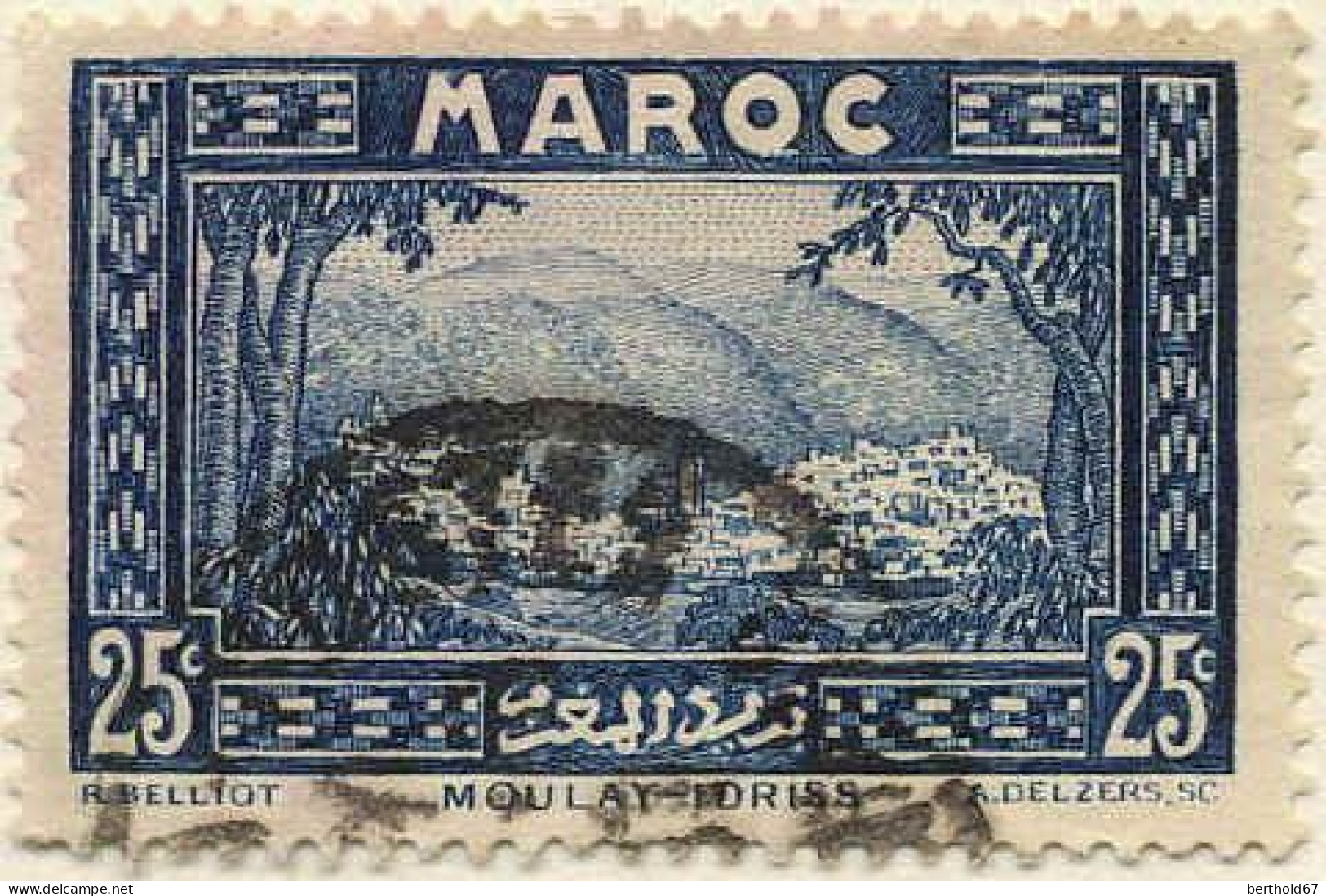 Maroc (Prot.Fr) Poste Obl Yv:135 Mi:100 Moulay-Idriss (Beau Cachet Rond) - Oblitérés
