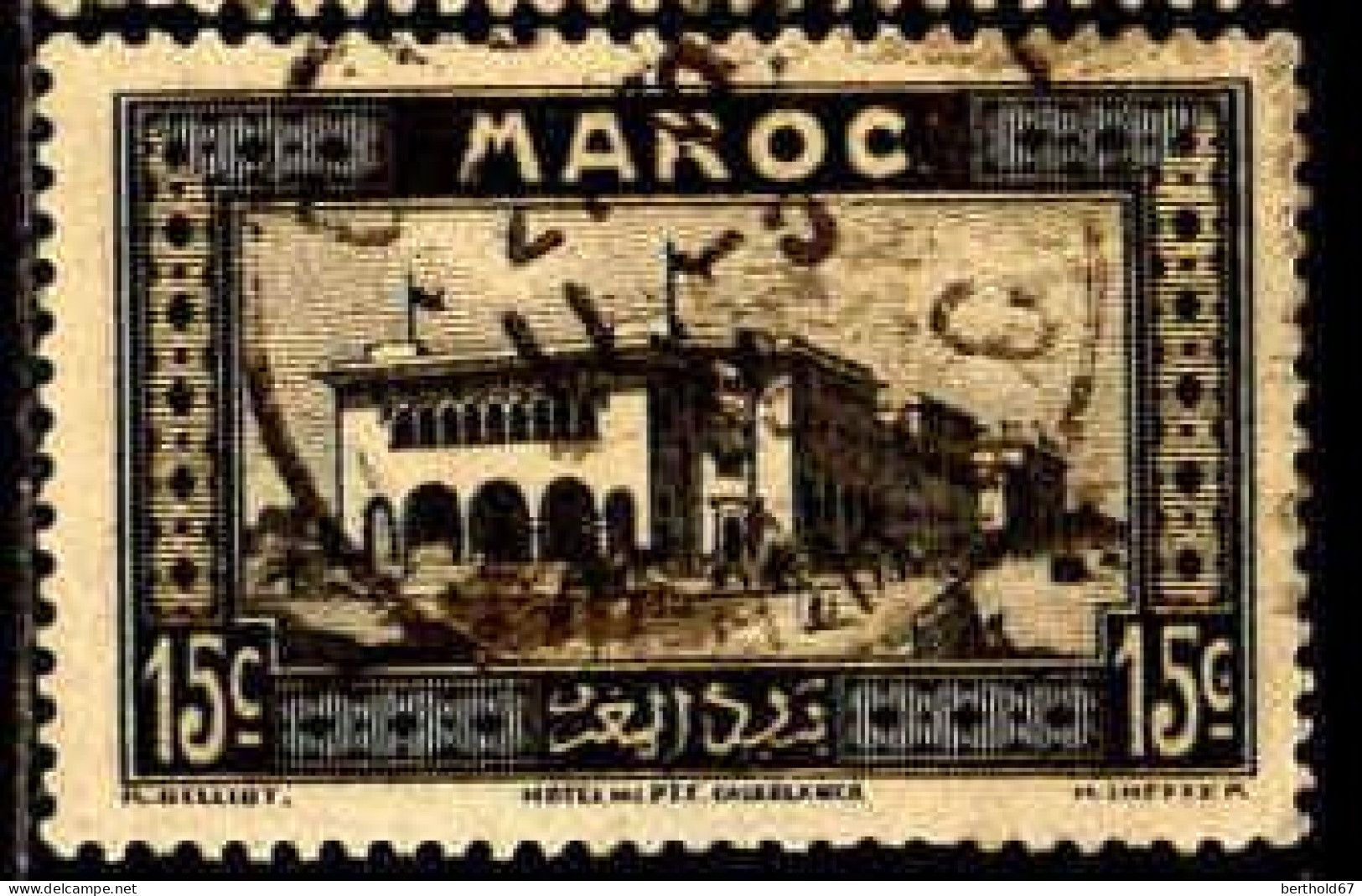 Maroc (Prot.Fr) Poste Obl Yv:133 Mi:98 Casablanca Hôtel Des Postes (TB Cachet Rond) - Oblitérés