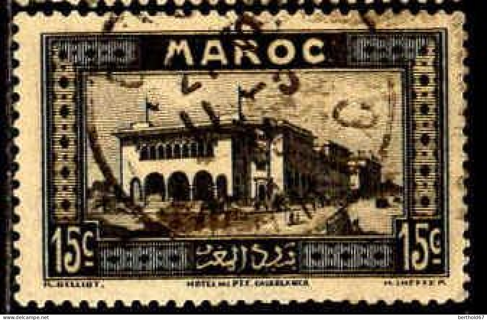 Maroc (Prot.Fr) Poste Obl Yv:133 Mi:98 Casablanca Hôtel Des Postes (TB Cachet Rond) - Gebraucht