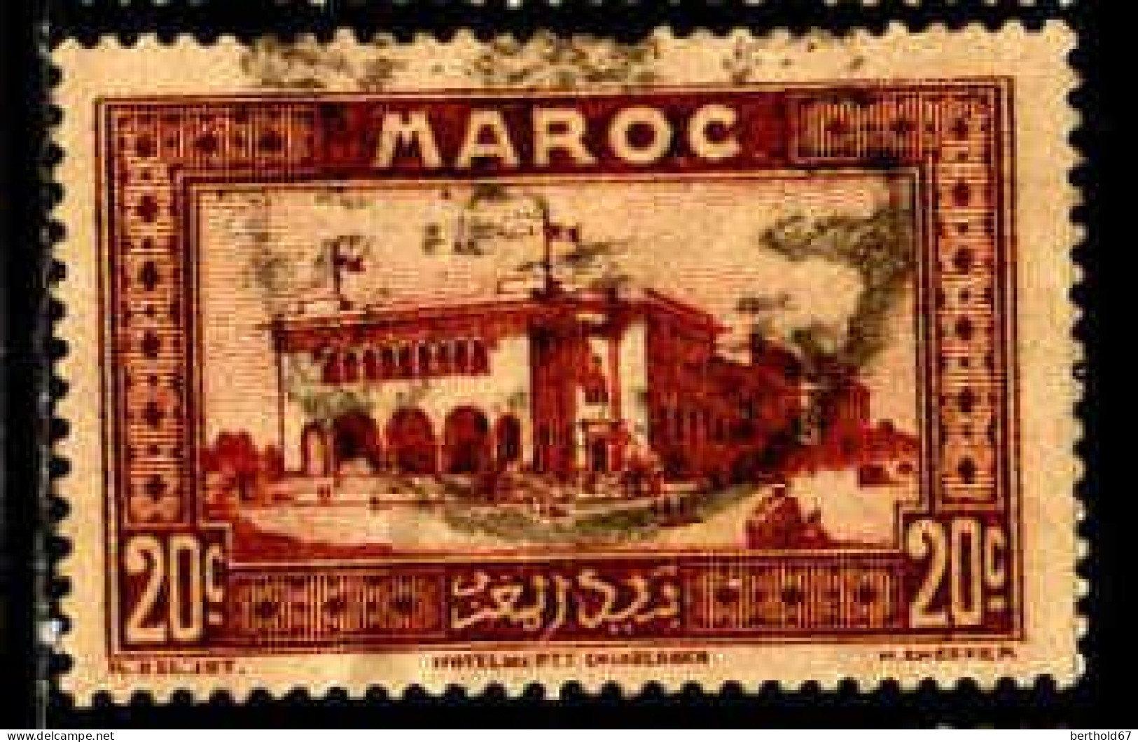 Maroc (Prot.Fr) Poste Obl Yv:134 Mi:99 Casablanca Hôtel Des Postes (cachet Rond) - Gebraucht