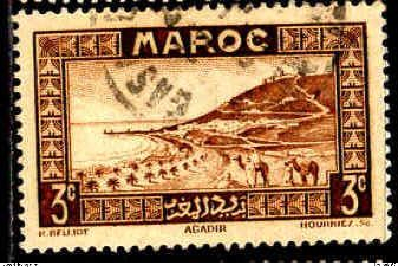 Maroc (Prot.Fr) Poste Obl Yv:130 Mi:95 Agadir Rade (Beau Cachet Rond) - Gebraucht