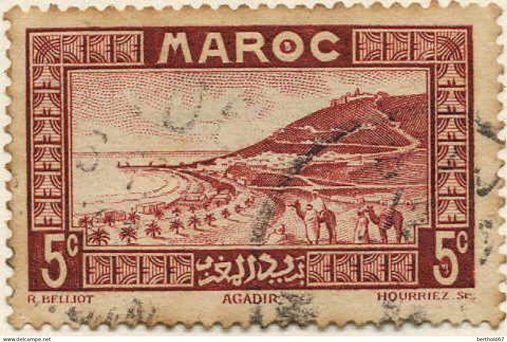 Maroc (Prot.Fr) Poste Obl Yv:131 Mi:96 Agadir Rade (cachet Rond) - Gebruikt