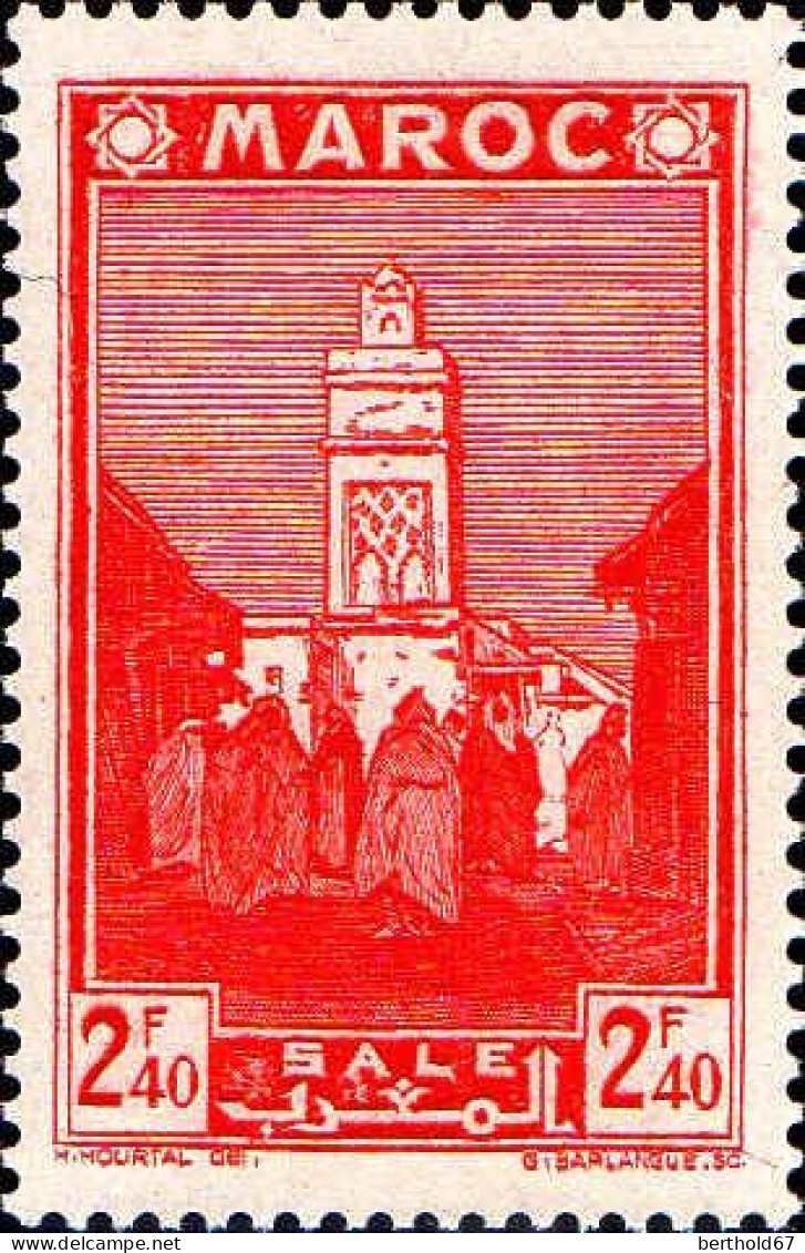 Maroc (Prot.Fr) Poste N** Yv:190 Mi:166 Salé Mosquée - Unused Stamps