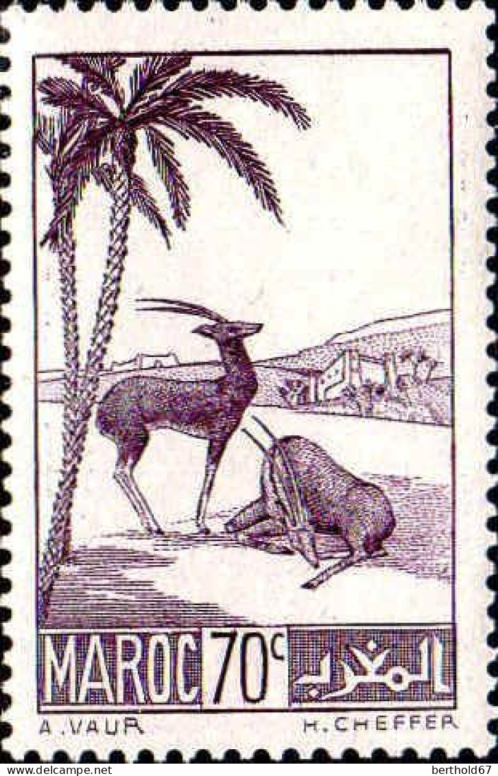 Maroc (Prot.Fr) Poste N** Yv:177 Mi:153 Gazelles - Nuevos