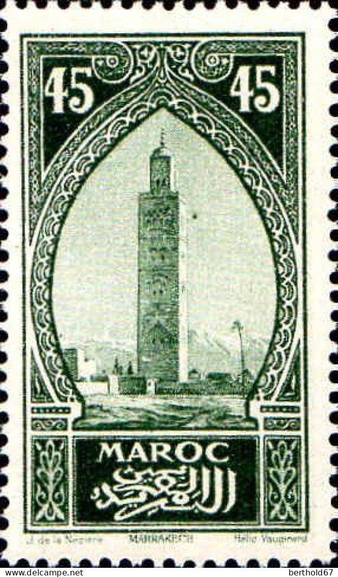 Maroc (Prot.Fr) Poste N** Yv:111 Mi:63 Marrakech La Koutoubia - Ungebraucht