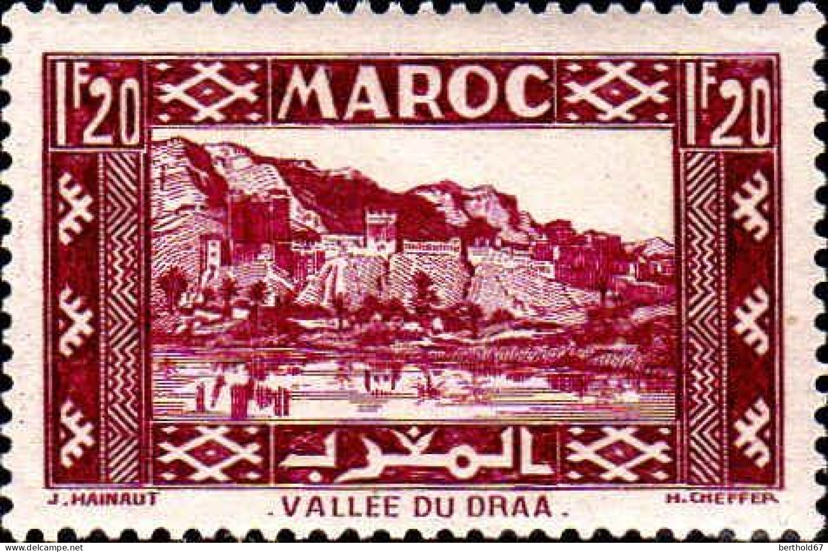 Maroc (Prot.Fr) Poste N* Yv:183 Mi:159 Vallée Du Draa (défaut Gomme) - Unused Stamps