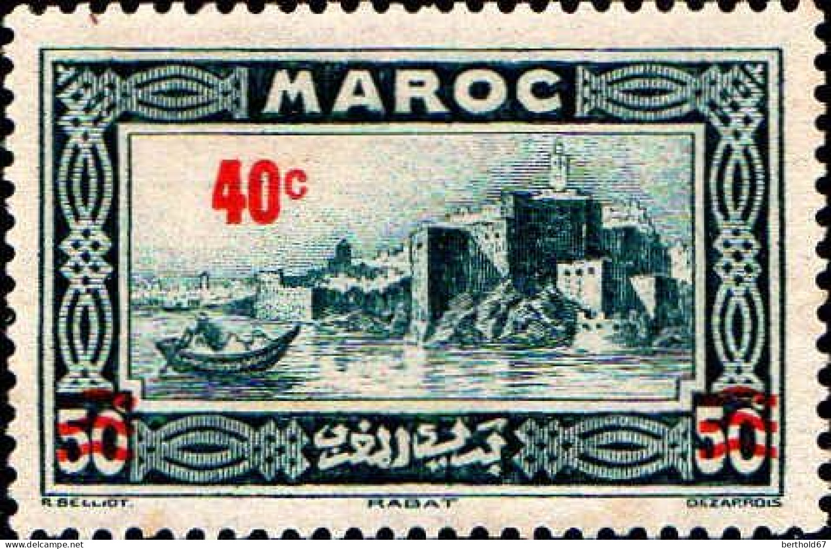 Maroc (Prot.Fr) Poste N* Yv:162 Mi:138 Rabat Kasbah Des Oudaïas (points De Rouille) - Unused Stamps